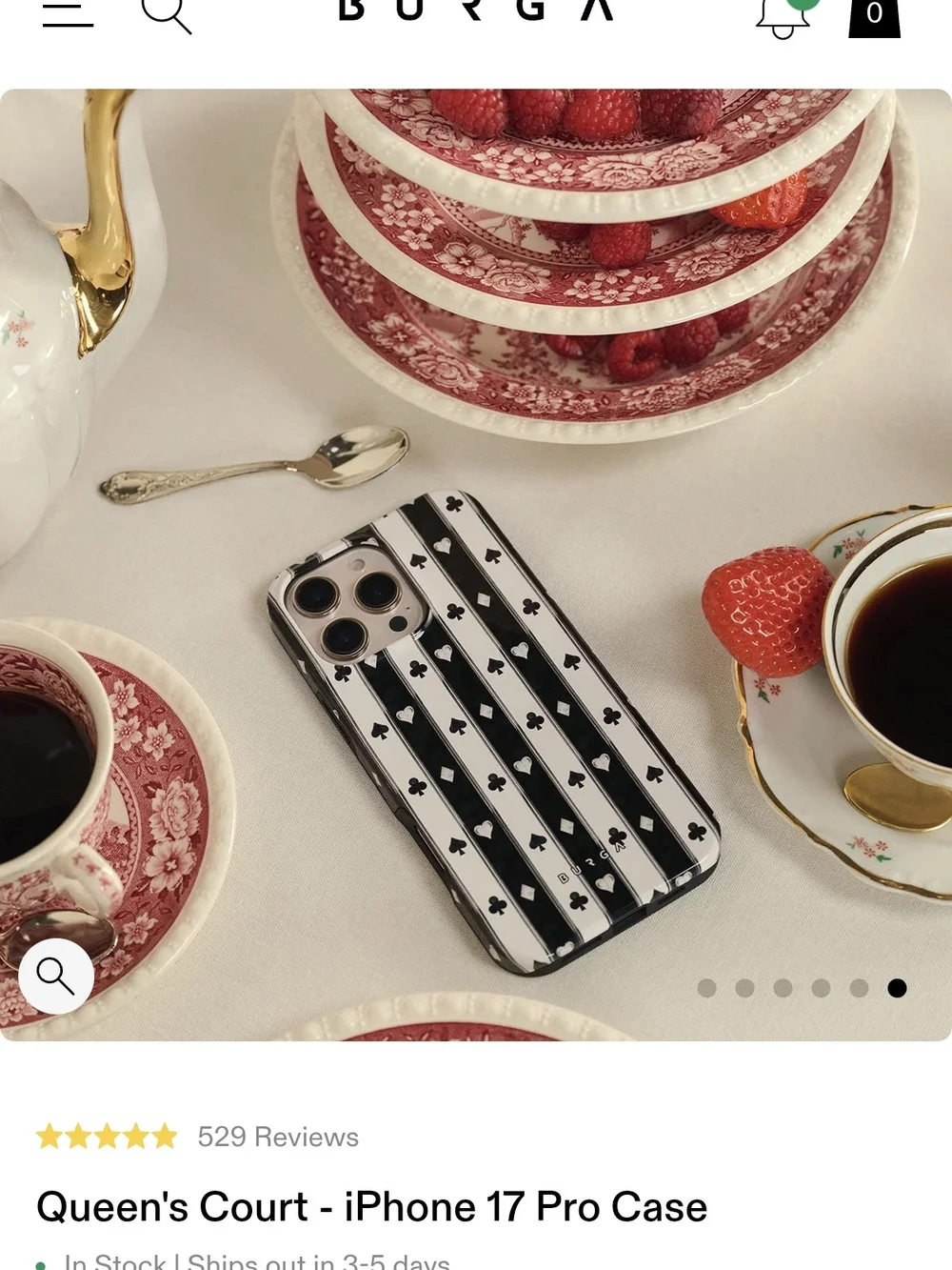 BURGA ♠️Queen's Court iPhone 17 Pro Case - Black & White